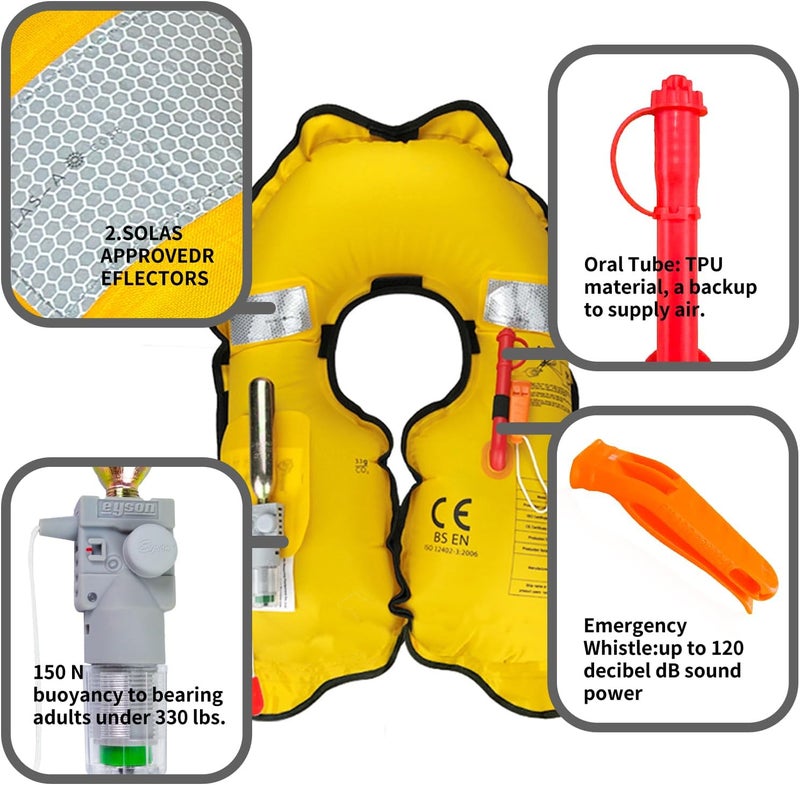 NAUTISHIELD Automatic Inflatable Life Jackets for Women,Life Vest for Adults,Preserver PFD for Women,Supports Weight up to 330 pounds - Image 3